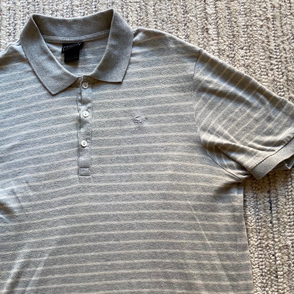 Lacoste Striped Grey Polo